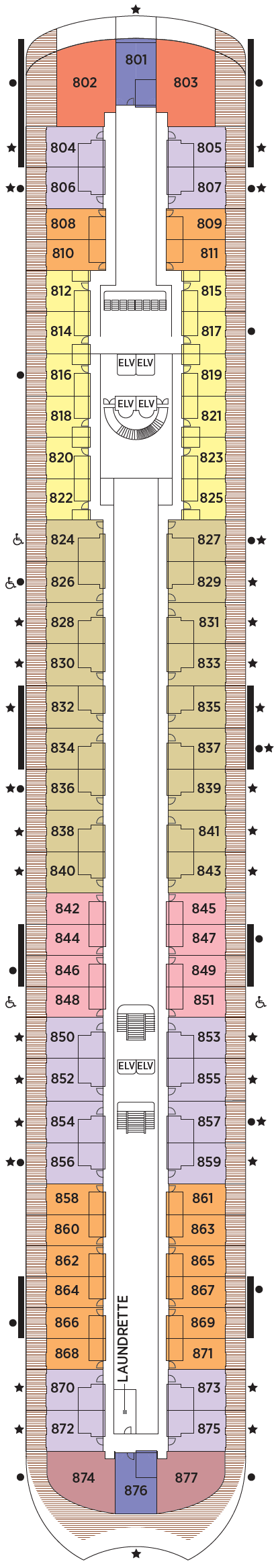 Deck plan for Deck 8