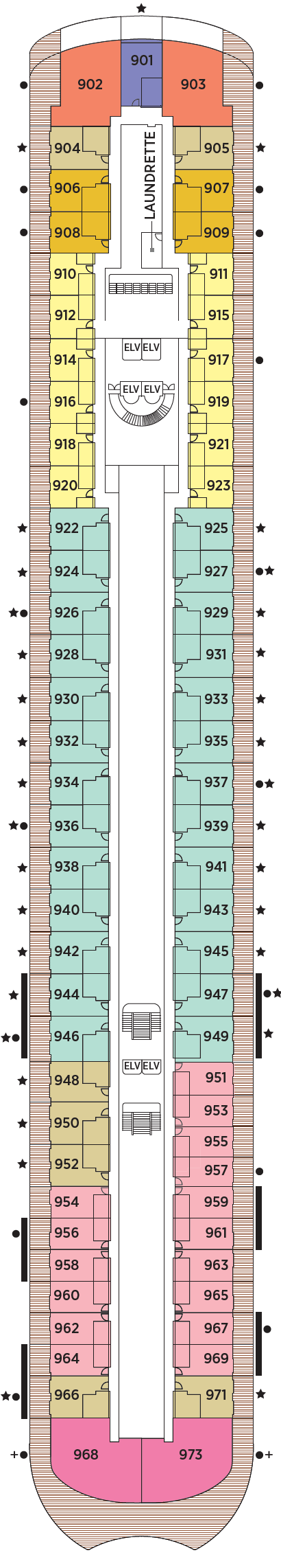 Deck plan for Deck 9