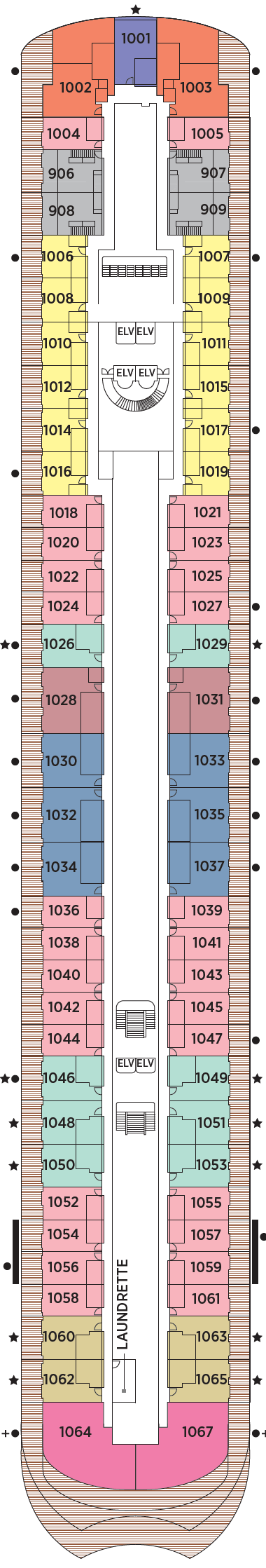 Deck plan for Deck 10