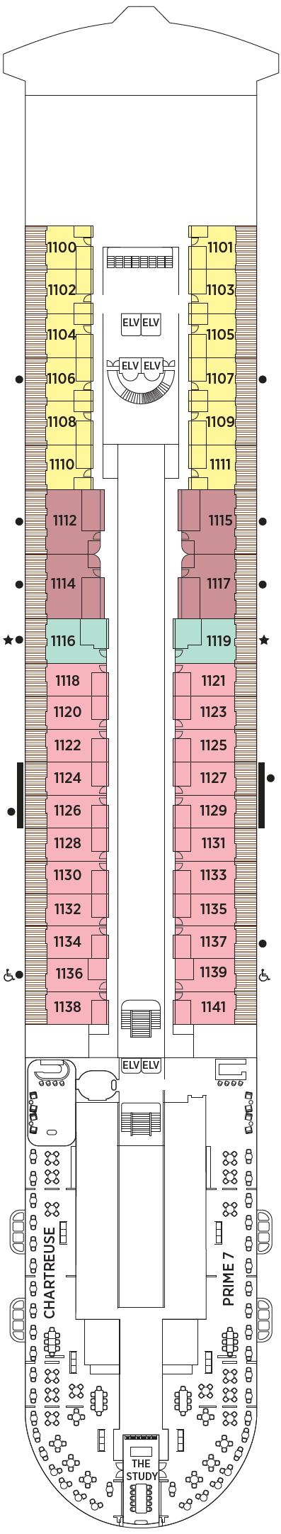 Deck plan for Deck 11