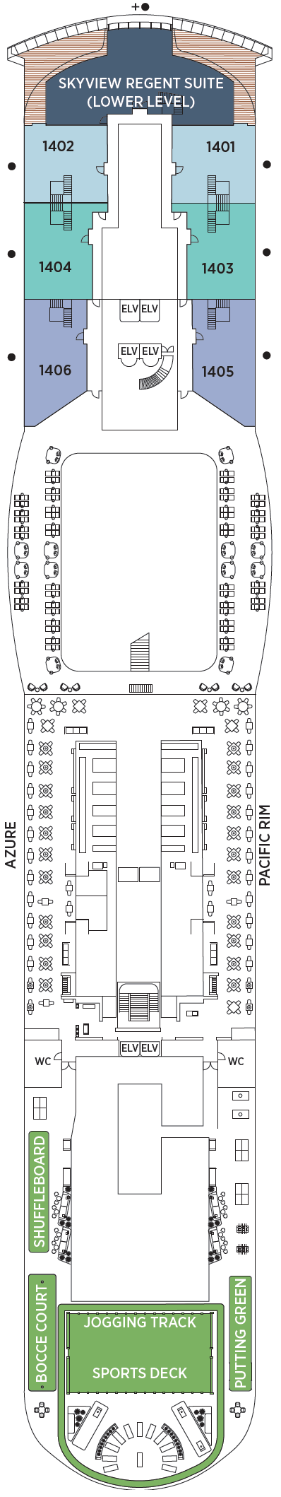 Deck plan for Deck 14