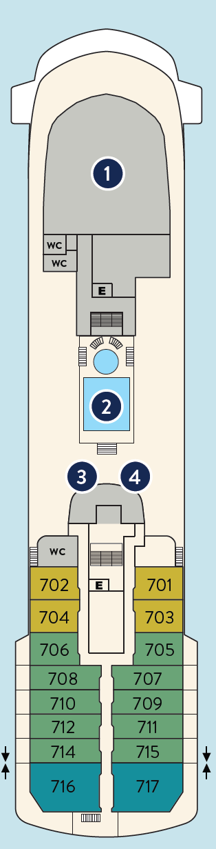 Deck plan for Deck 7