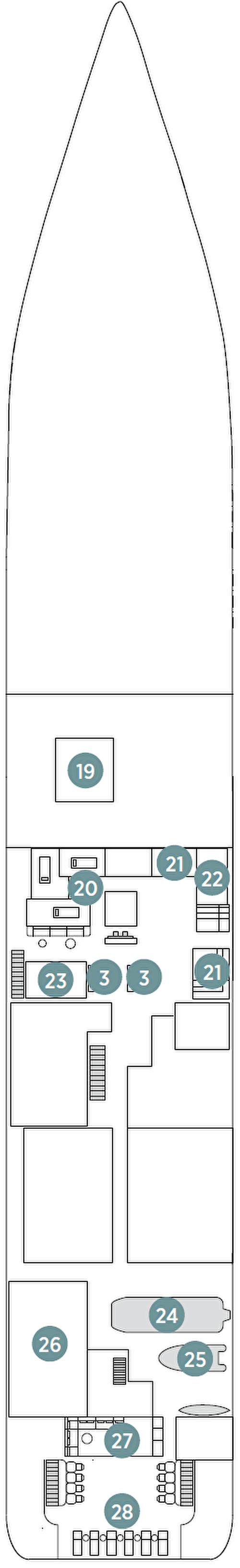 Deck plan for Deck 2 Wellness