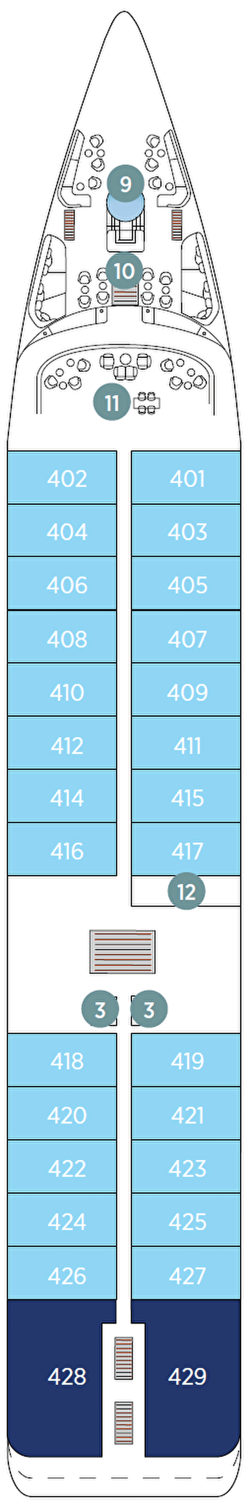 Deck plan for Deck 4 Observation