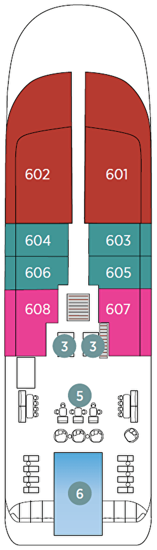 Deck plan for Deck 6 Pool