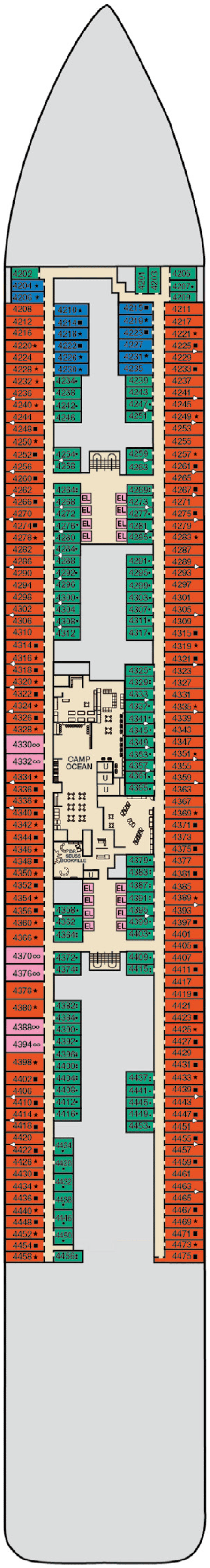 Deck plan for Deck 4