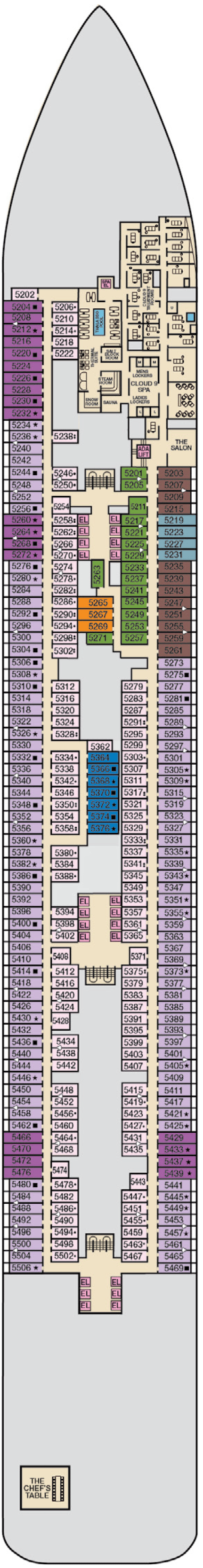Deck plan for Deck 5