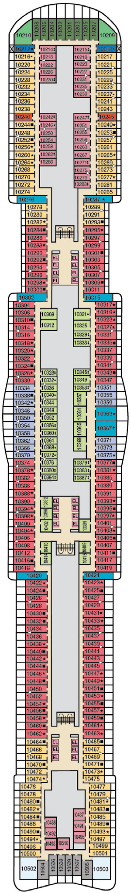 Deck plan for Deck 10