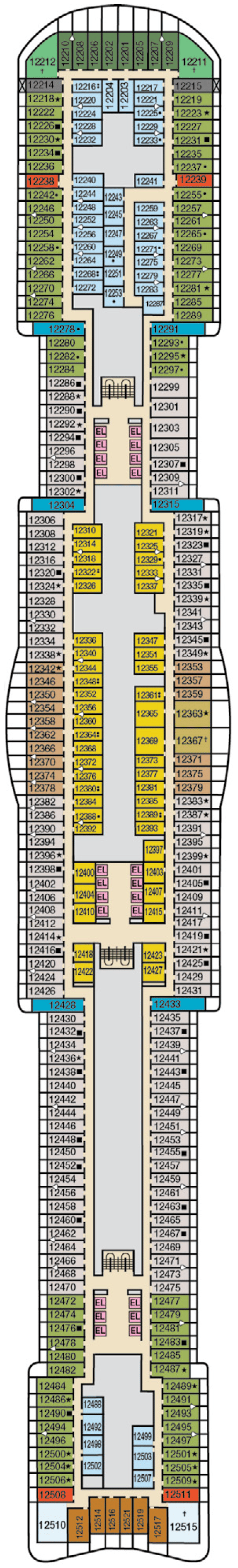 Deck plan for Deck 12