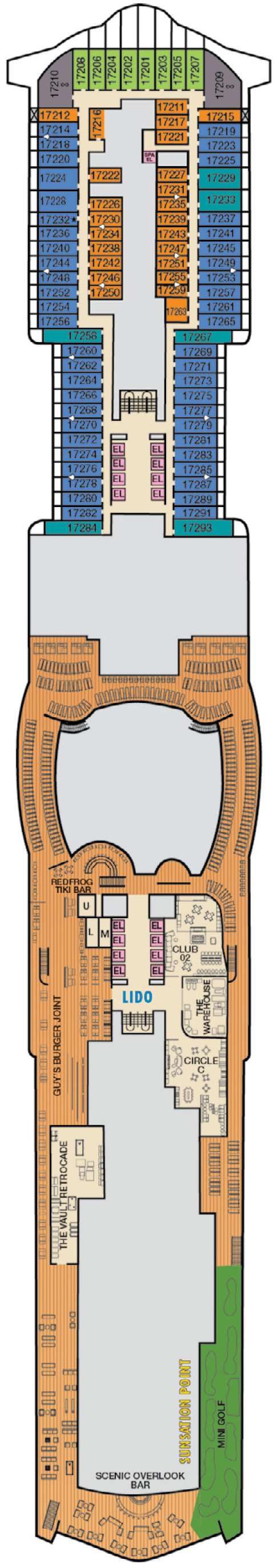 Deck plan for Deck 17