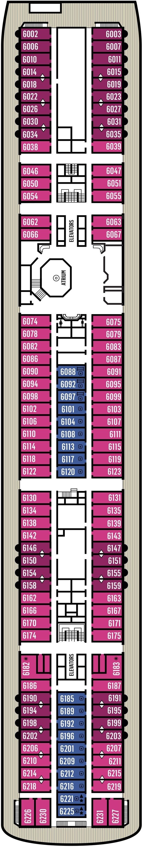 Deck plan for Deck 6