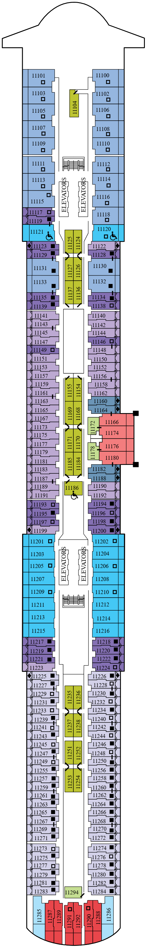 Deck plan for Deck 11