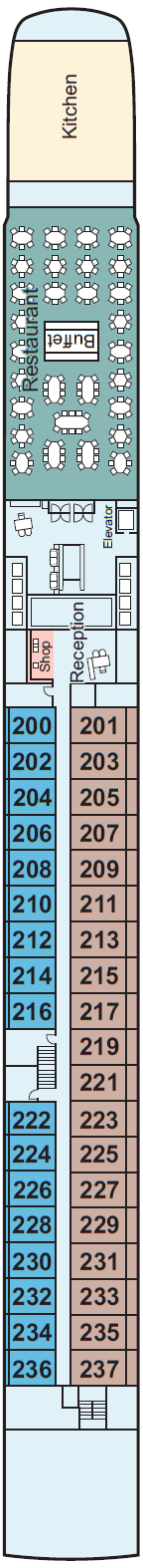 Deck plan for Middle Deck