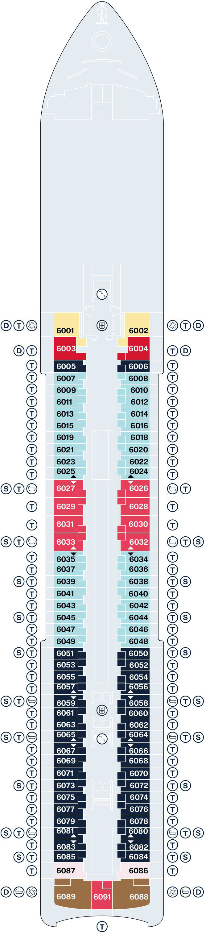 Deck plan for Deck 6
