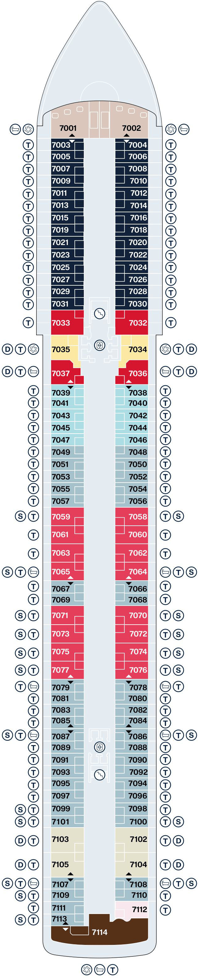 Deck plan for Deck 7