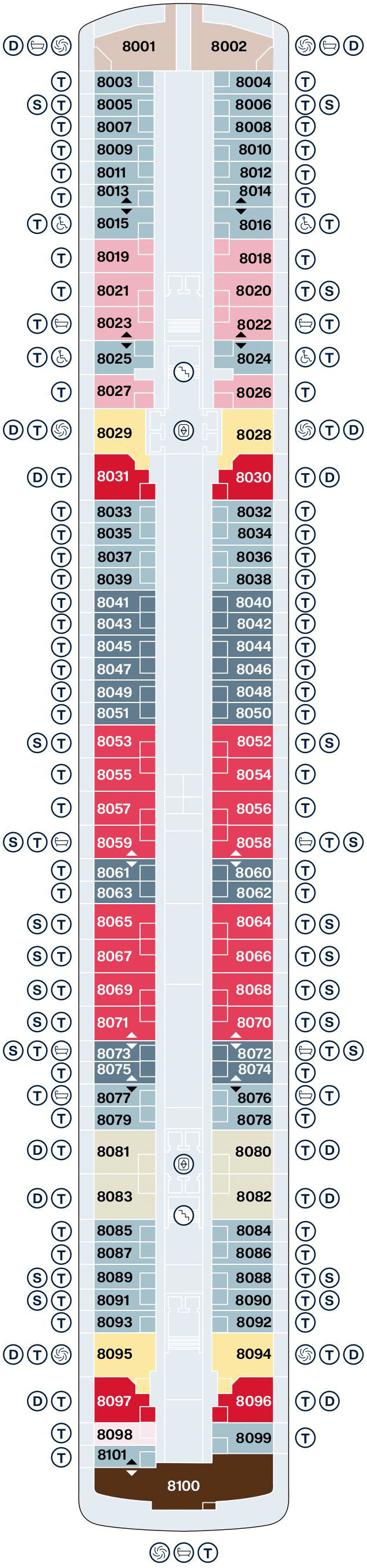 Deck plan for Deck 8