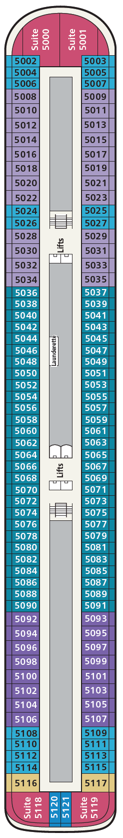 Deck plan for Deck 5