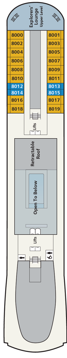 Deck plan for Deck 8