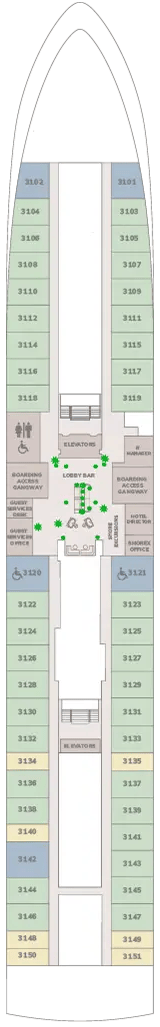 Vidanta Elegant deck plan — Deck 3