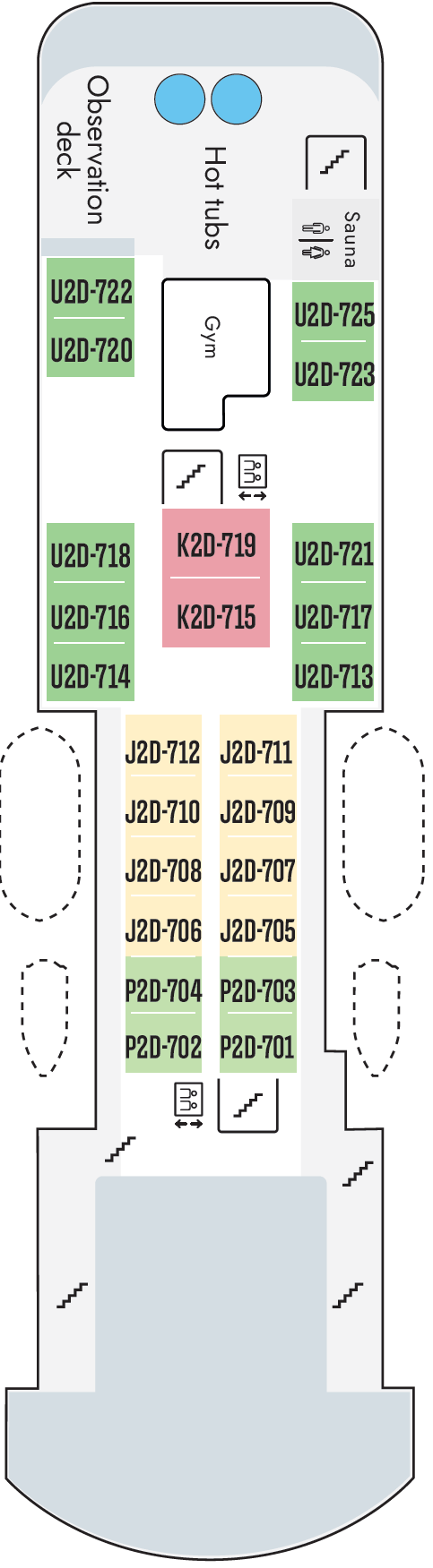 Deck plan for Deck 7