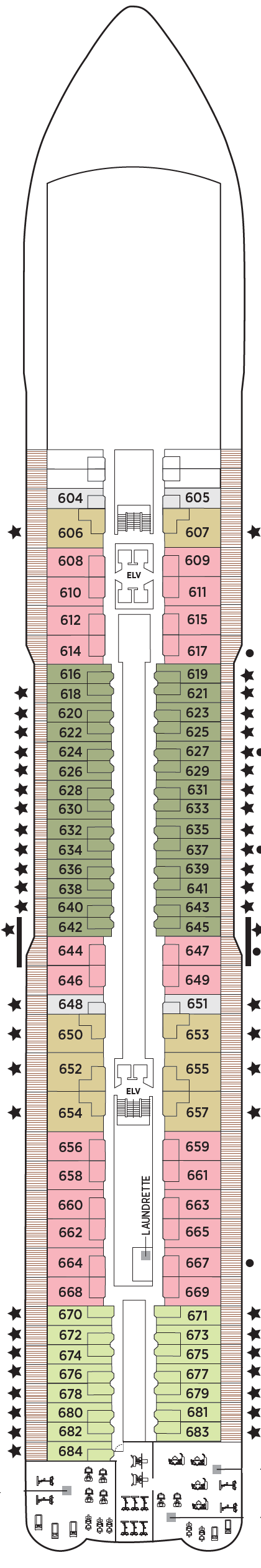 Deck plan for Deck 6