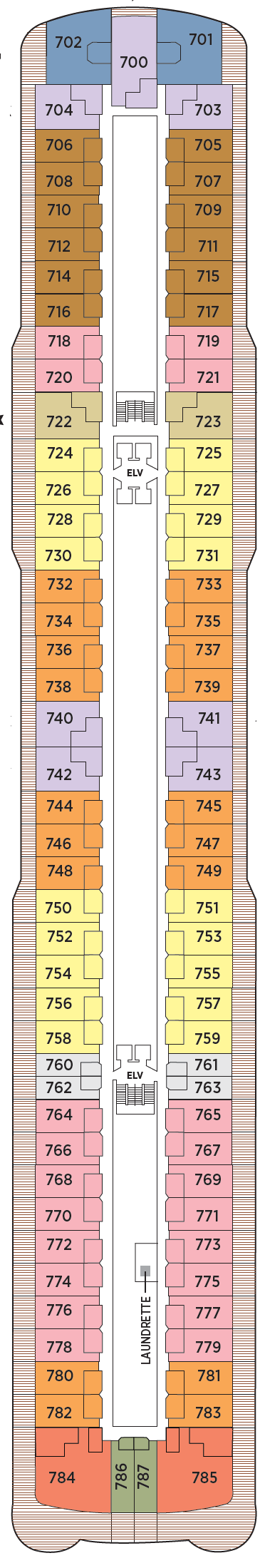 Deck plan for Deck 7