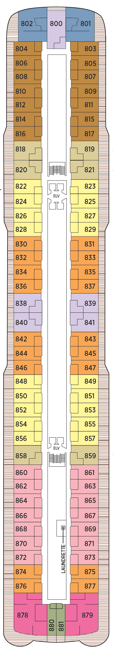 Deck plan for Deck 8