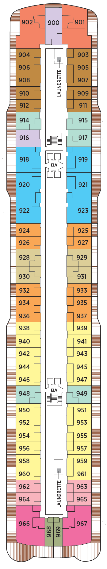 Deck plan for Deck 9