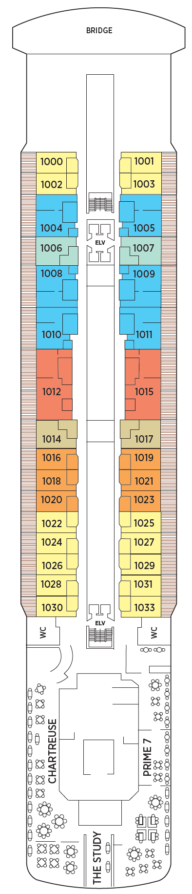 Deck plan for Deck 10