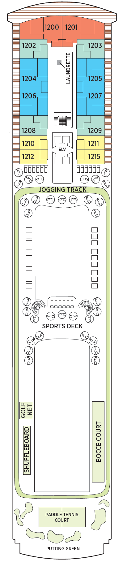 Deck plan for Deck 12