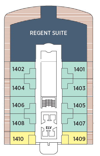 Deck plan for Deck 14