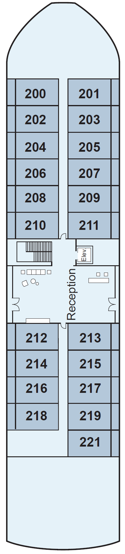 Deck plan for Middle Deck