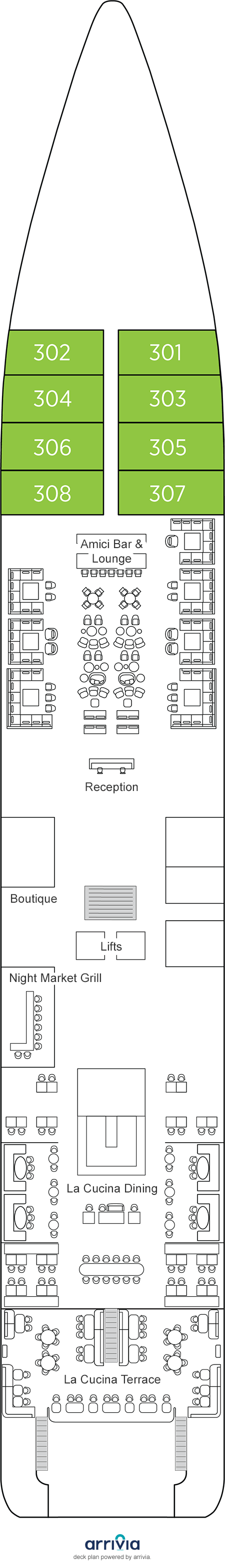 Deck plan for Emerald Deck
