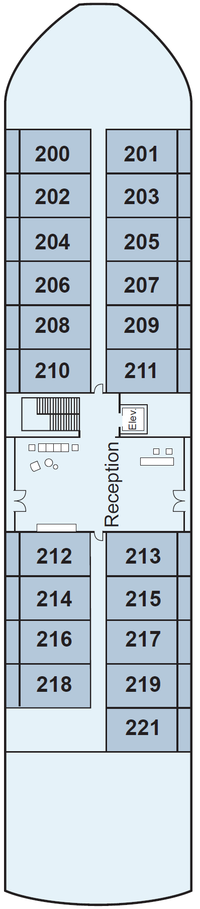 Deck plan for Middle Deck