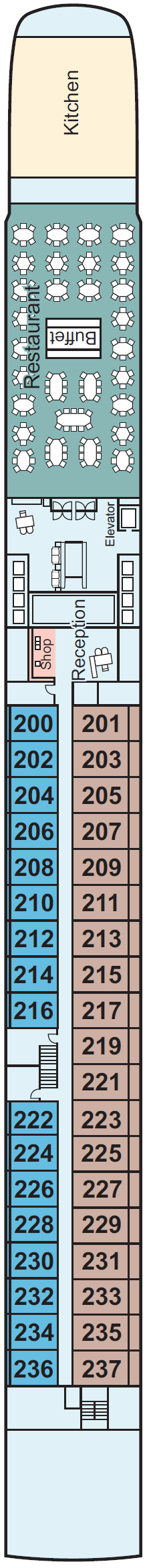 Deck plan for Middle Deck