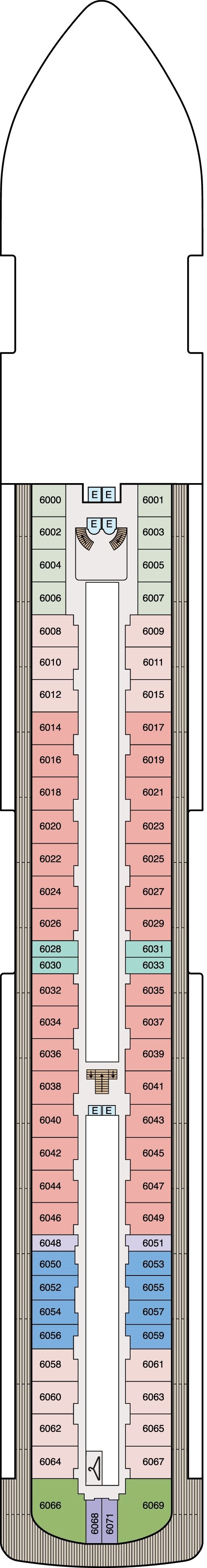 Deck plan for Deck 6