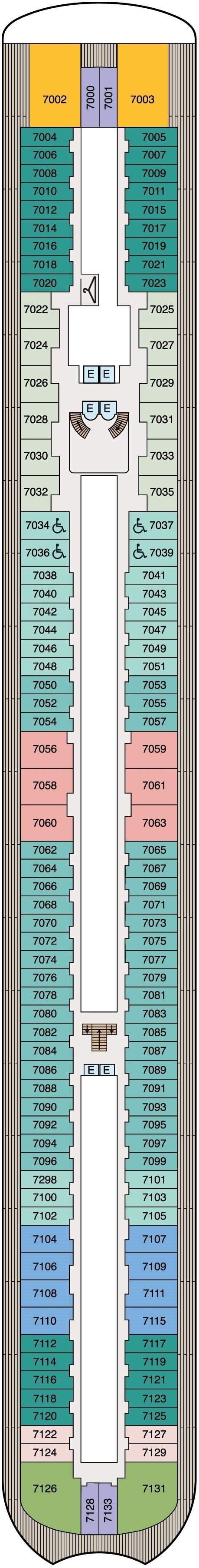 Deck plan for Deck 7