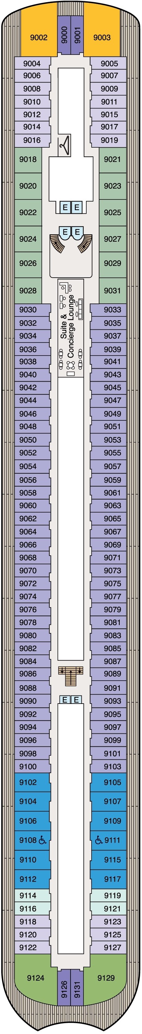 Deck plan for Deck 9