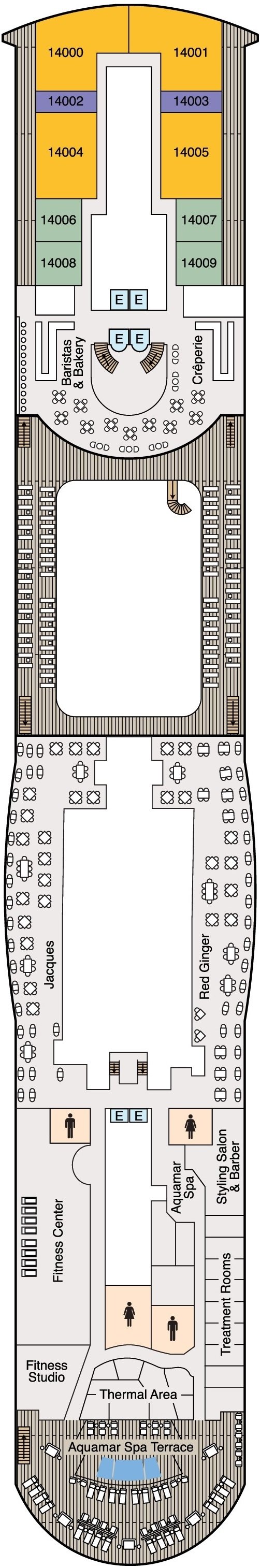 Deck plan for Deck 14