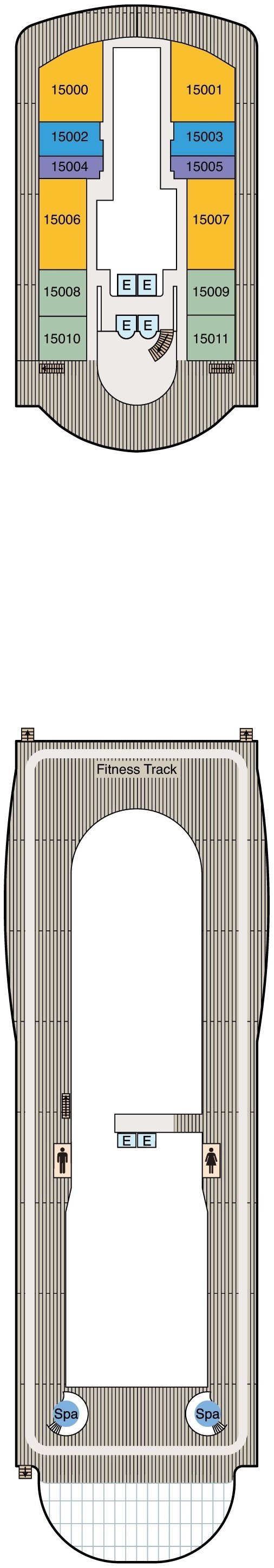Deck plan for Deck 15
