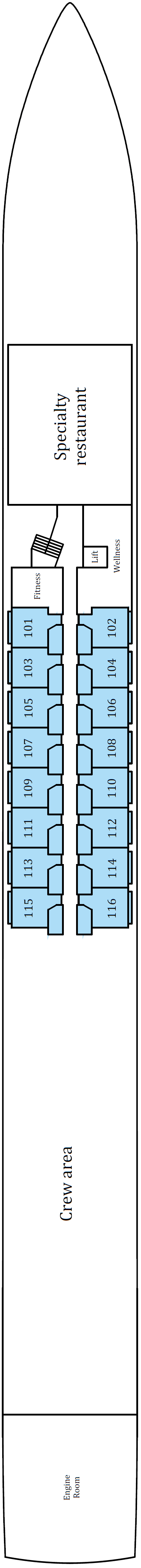 Deck plan for Emerald Deck