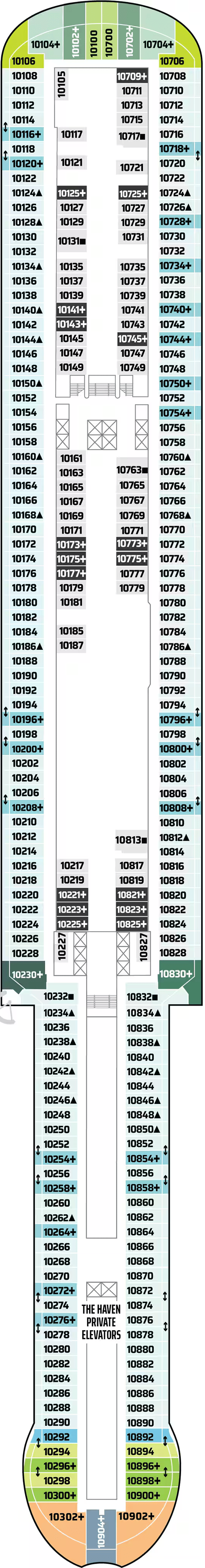 Deck plan for Deck 10