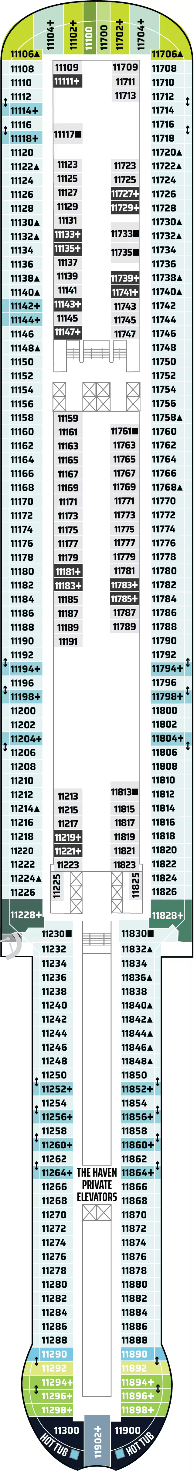 Deck plan for Deck 11