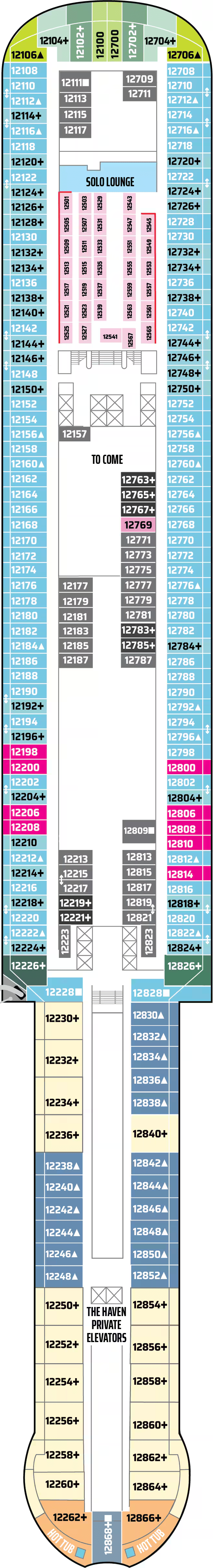 Deck plan for Deck 12