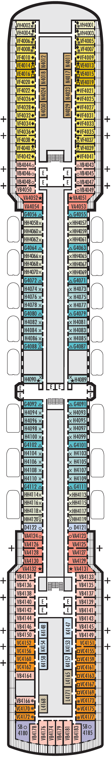Deck plan for Upper Promenade