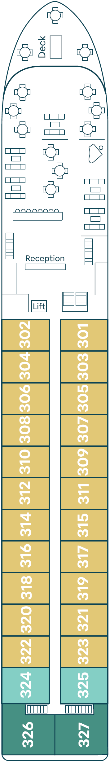 Deck plan for Upper Deck
