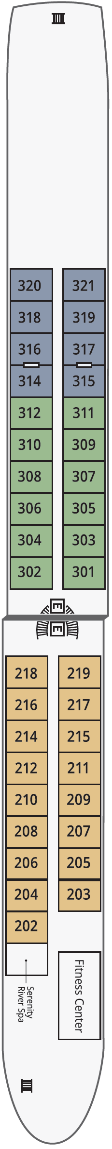 Trafalgar Verity deck plan — Danube Deck