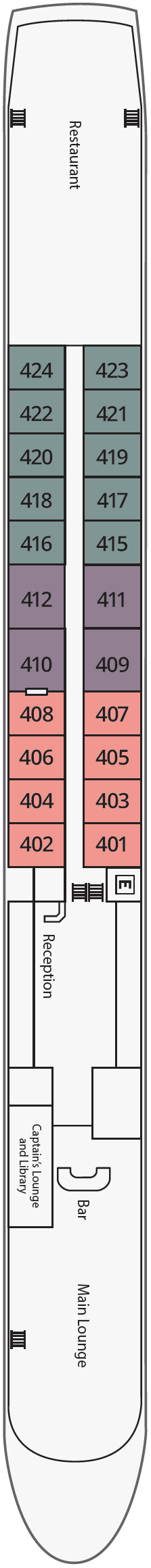Trafalgar Dreamer deck plan — Top Deck