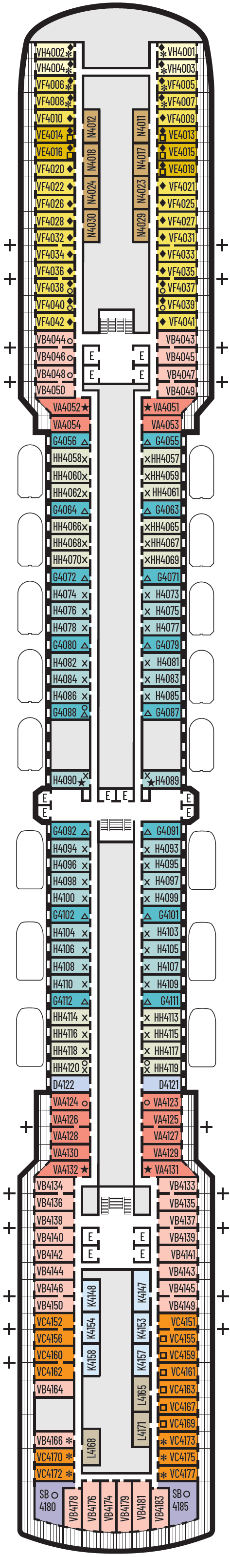 Deck plan for Upper Promenade