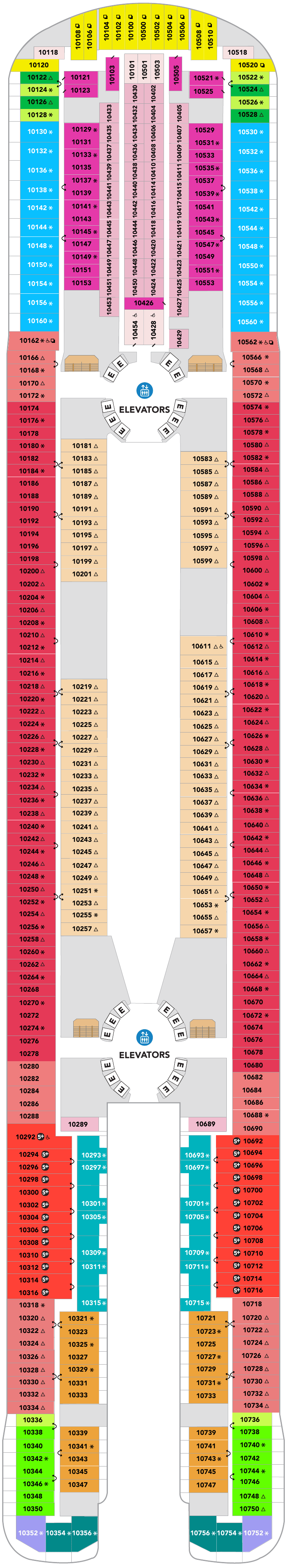 Deck plan for Deck 10
